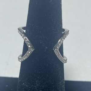 Michael Kors Silver Pavé V-Open Ring